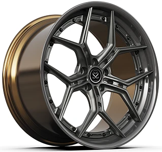 Ruote forgiate personalizzate da 21 pollici in 2 pezzi Disco grigio scuro e canna in bronzo per BMW X6