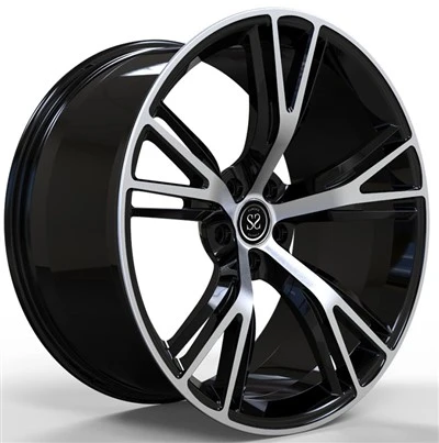 Cerchi forgiati personalizzati BMW X6 F16 2015 22x11 e 22x12,5 Superficie dei raggi con taglio a diamante nero lucido
