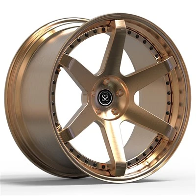 Cerchi Nissan GT-RR35 2020 personalizzati in 2 pezzi lucidati bronzo 21x10 e 21x11