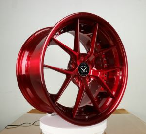 Cerchi in lega spazzolati rossi in 2 pezzi forgiati spazzolati rossi