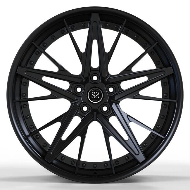 Forged 2 Piece Matte Black Center Spoke Bronze Barrel Lip Wheels For Maserati Quattroporte Car Rims