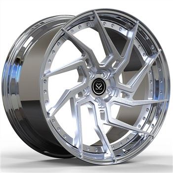 2 pezzi di ruote forgiate con raggio spazzolato centrale lucidato per cerchi per auto di lusso BMW Audi Porsche
