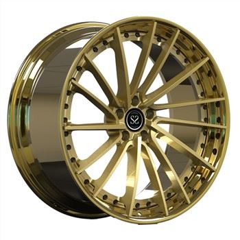 2 pezzi di ruote forgiate in alluminio lucidato a disco d'oro per cerchi per auto Audi A7