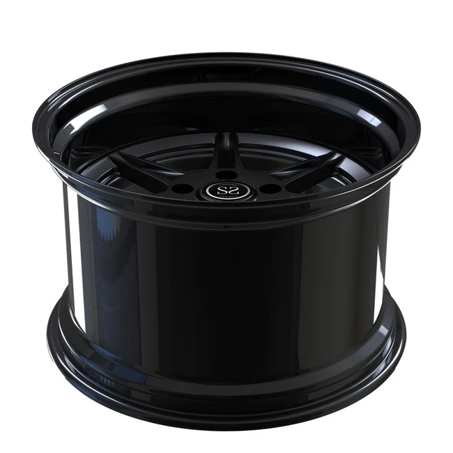 Gloss Matte Black Wheels 20inch For Porsche Cayman 2 Piece Forged Custom Step Big Lip Rims