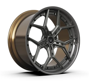 Cerchi 5X112 forgiati in 2 pezzi, spazzolato centrale, canna interna in metal...
